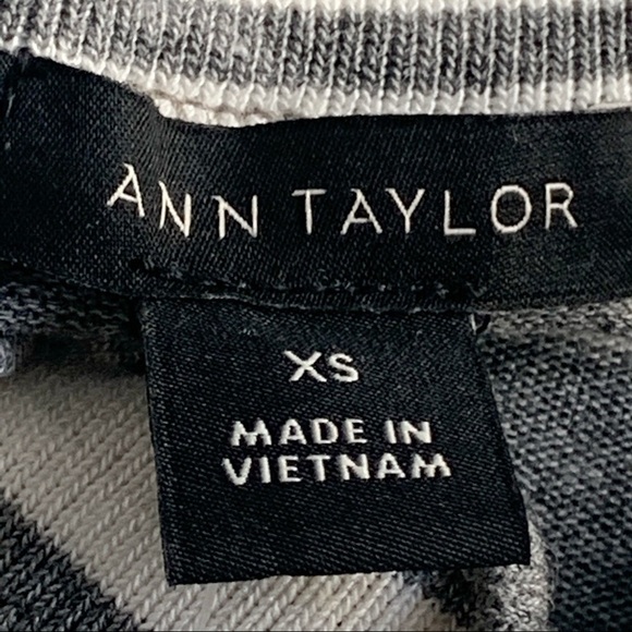 Nwt Ann Taylor gray striped rayon jersey tee top - Picture 6 of 7